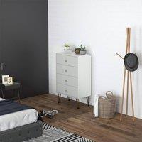 STILVORA 4-Drawer Chest of Drawers with metal legs White