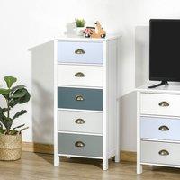 STILVORA Chest of Drawers 5-Drawer with metal handles in White