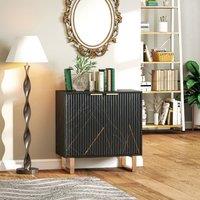 STILVORA Sideboard with Adjustable Shelf Black