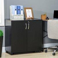 STILVORA Storage Cabinet with Lockable Door Black