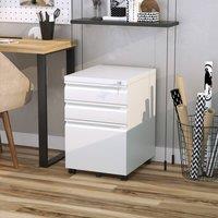 STILVORA Filing Cabinet 3 Drawer with lockable design White