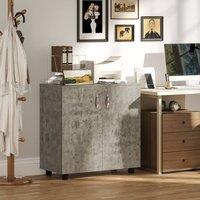 STILVORA Storage Cabinet Two-Tier with Lockable Design Grey