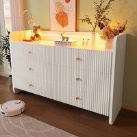 STILVORA Sideboard Storage with LED modern design in White