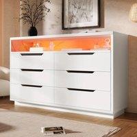 STILVORA Storage Cabinet 6-Drawer with LED White