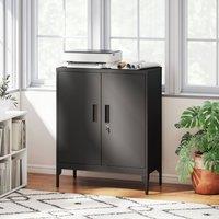 STILVORA Storage Cabinet 80 x 40 x 100cm with Lock Black | Size: 80 x 40 x 100 cm