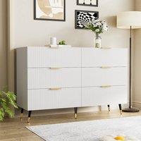 STILVORA Sideboard 6 Drawers with wooden structure modern design in White