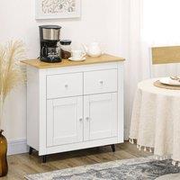 STILVORA Sideboard Storage Cabinet with wooden top in White