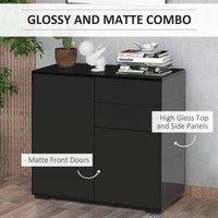 STILVORA Sideboard with Push-Open Design Black