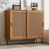 STILVORA Sideboard with sliding doors walnut finish