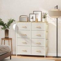 STILVORA Chest of 8 Fabric Drawers with Steel Frame Beige