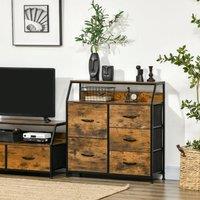 STILVORA Chest of Drawers with Storage Rustic Brown