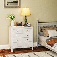 STILVORA Chest of 5 Drawers with wooden structure in White