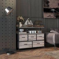 STILVORA Chest of Drawers Five Drawers with steel frame grey