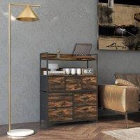 STILVORA Chest of Drawers Seven Drawers with steel frame Rustic Brown
