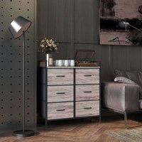 STILVORA Chest of Drawers with Six Fabric Drawers Grey