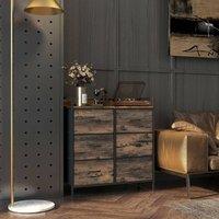STILVORA Chest of Drawers Storage with steel frame Rustic Brown