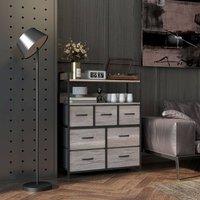 STILVORA Chest of Drawers with Seven Fabric Drawers Grey