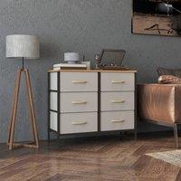 STILVORA Chest of Drawers with Steel Frame & Wood-Effect Top in Cream