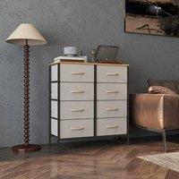 STILVORA Chest of Drawers with 8 Drawers & Steel Frame in Cream