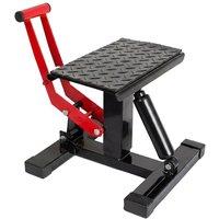 Monvelo Motorcycle Lift Stand Dirt Bike Repair Jack Adjustable Height in Red