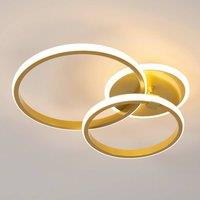 Pheashine Gold LED Ceiling Light, 42W 3000K Warm White, 3-Ring Circle Fixture