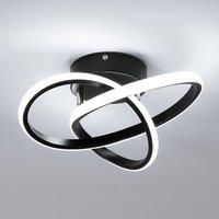Pheashine Modern Black LED Ceiling Light, 30W 6500K Twist Flush Mount, 30cm