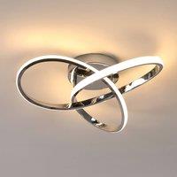 Pheashine Chrome Twisted Loop LED Ceiling Light, 38W 3000K Warm White, 40cm in Silver