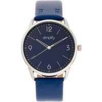 Simplify The 6300 Leather-Band Watch in Blue