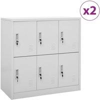 Berkfield Home Locker Cabinets 2 pcs Light Grey 90x45x92.5 cm Steel
