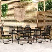 Berkfield Home 9 Piece Garden Dining Set Black
