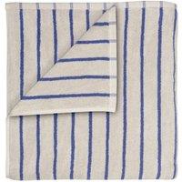 Blomus ARTO Bath Towel with Narrow Stripes - Moonbeam/Mazarine Blue in Off-White