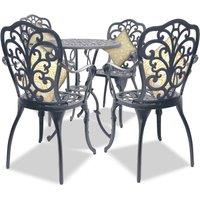 Centurion Supports BANGUI Garden & Patio Table & 4 Chairs Cast Aluminium Bistro Set in Grey