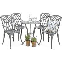 Centurion Supports OSHOWA Garden Table & 4 Chairs Bistro Set in Grey