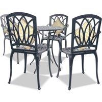 Centurion Supports POSITANO Garden & Patio Table & 4 Chairs Aluminium Bistro Set in Grey