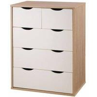 Timber Art Design Alton 3+2 Drawer Bedroom Cabinet Bedside Chest Of Drawers in Light Oak