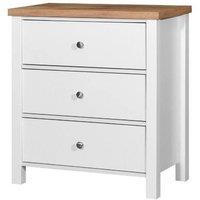 Timber Art Design Astbury 3 Drawer Bedroom Cabinet Chest of Drawers White & Oak
