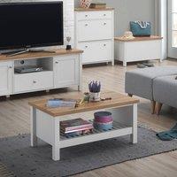 Timber Art Design Astbury Coffee Table Living Room Open Storage Furniture in White