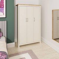 Timber Art Design Lisbon 3 Door Wardrobe - Modern Bedroom Storage Unit in Cream