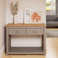 Timber Art Design Lisbon Console Hall Way Table with 2 Drawers in Light Grey