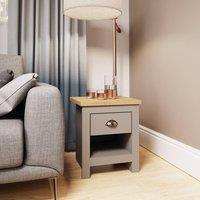 Timber Art Design Lisbon 1 Drawer Bedside Cabinet Bedroom Furniture Nightstand Table in Light Grey
