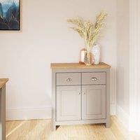 Timber Art Design Lisbon Compact 2 Door 2 Drawer Sideboard Storage Cabinet Cupboard in Light Grey