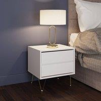 Timber Art Design Monaco Bedside Table 2 Drawer White