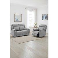 More4Homes Skye 2+1 Linen Electric Recliner Sofa Set in Grey