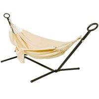 Primrose Ivory Outdoor Garden Double Hammock with Steel Stand & Carry Bag Included