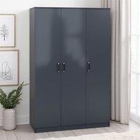 Seconique Dakotia 3 Door Wardrobe in Dark Grey