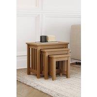 Home Discount Vida Designs Ashton Nest Of Tables Set Of 3 Storage Living Room in Light Brown