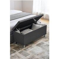 Home Discount Vida Designs Valencia Storage Ottoman Velvet Fabric UKFR Furniture in Dark Grey