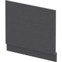 Balterley Edge/Power Straight End Bath Panel & Plinth - Textured Woodgrain Graphite - Graphite in Grey