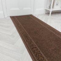 runrug Hallway Runner Rug - Non-Slip, Hardwearing, 5.4mm - 'St Tropez' in Dark Brown | Size: 100 cm x 180 cm