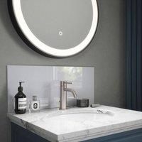 Splashback Pearl Shimmer Toughened Glass Bathroom s 250mm x 500mm x 4mm in White